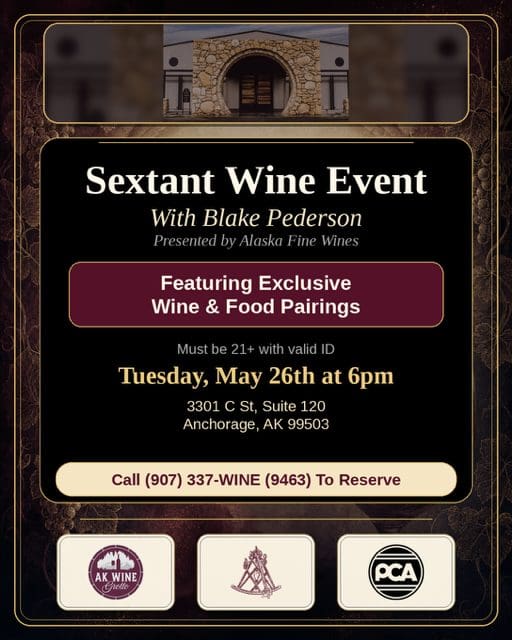 Sextant wines event flier